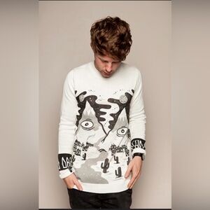 Men’s DROP DEAD Mountains Desert Eyes Edgy Alternative Streetwear Gothic Sweater